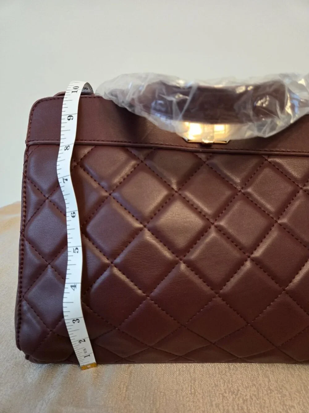 Badgley Mischka Quilted Mini Tote Bag Plum Vegan Leather NWT $179 MSRP